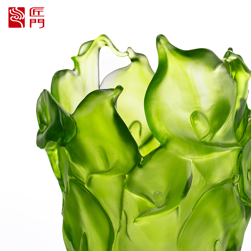 Ваза из воскового стекла для гостиной Цветочные композиции Хрустальное стекло Художественный держатель для стабилизированных цветов Домашний обеденный стол Декоративный орнамент Ваза с каллами