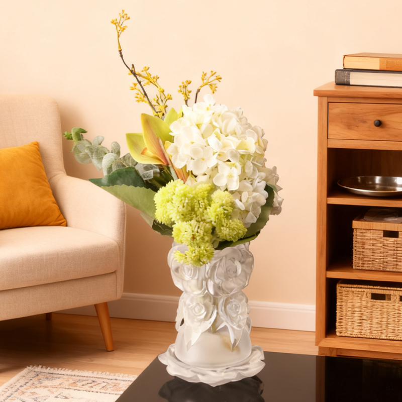 Процесс литья по выплавляемым моделям Стеклянная ваза для домашнего декора Хрустальная стеклянная ваза «Ваза с розой»