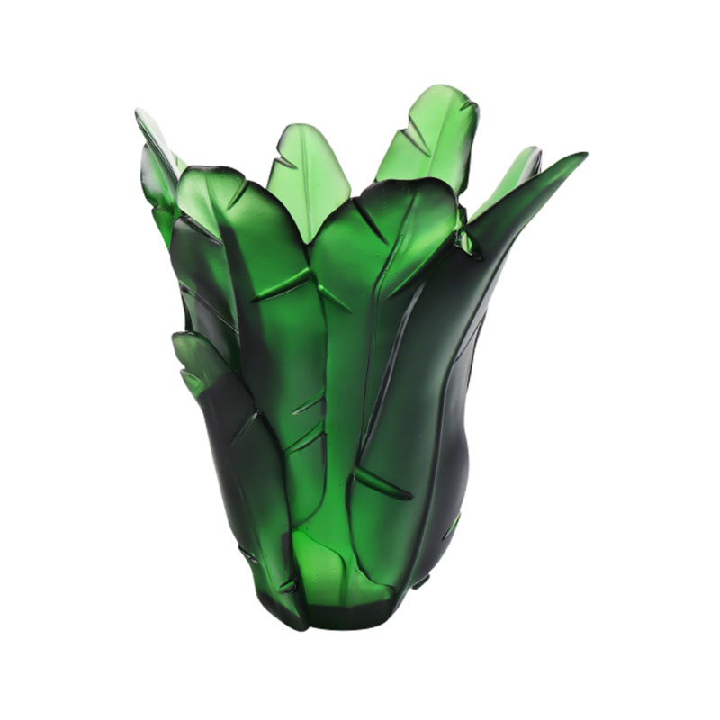 Украшение дома Зеленый банановый лист Стеклянная ваза