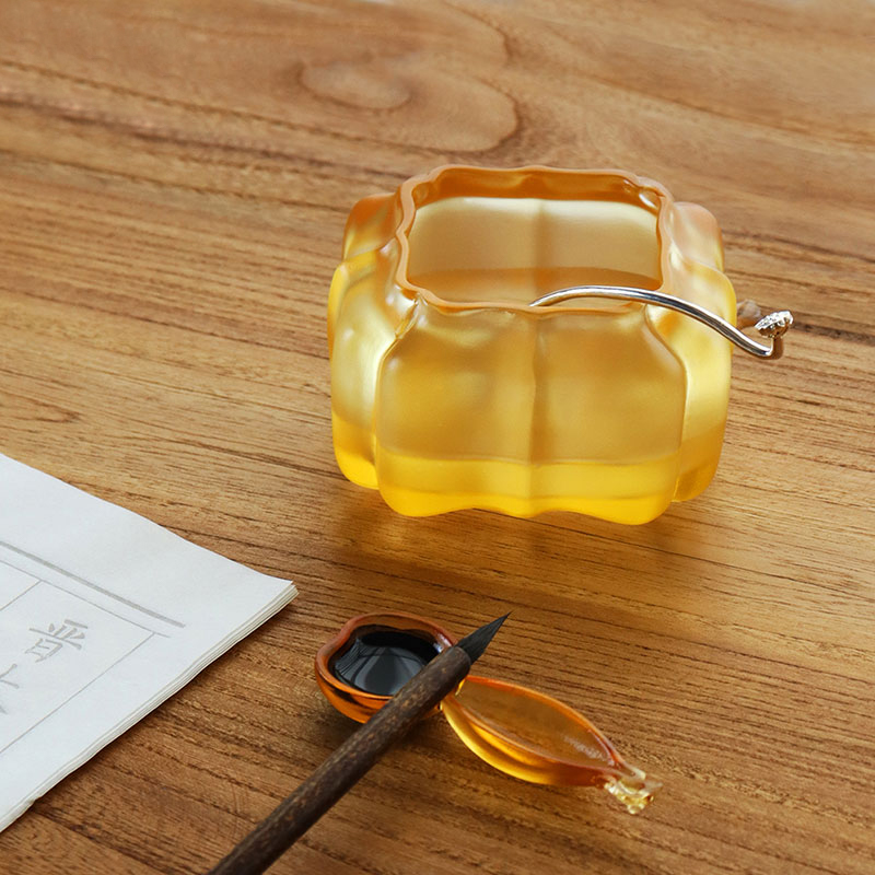 Фиолетовый хрустальный стеклянный горшок для воды в форме тыквы