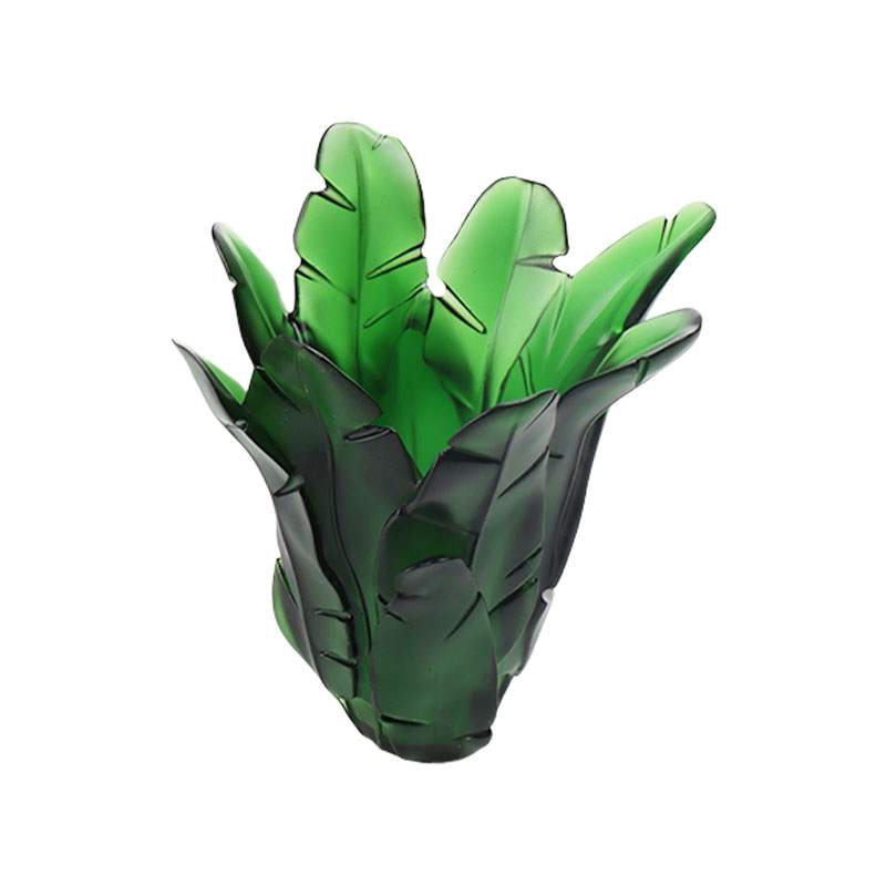 Украшение дома Зеленый банановый лист Стеклянная ваза