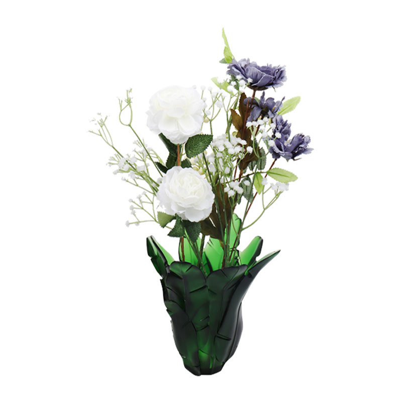 Украшение дома Зеленый банановый лист Стеклянная ваза