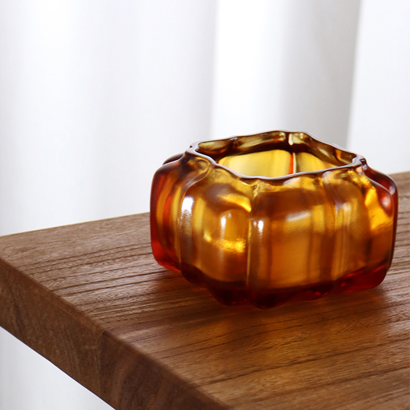 Фиолетовый хрустальный стеклянный горшок для воды в форме тыквы