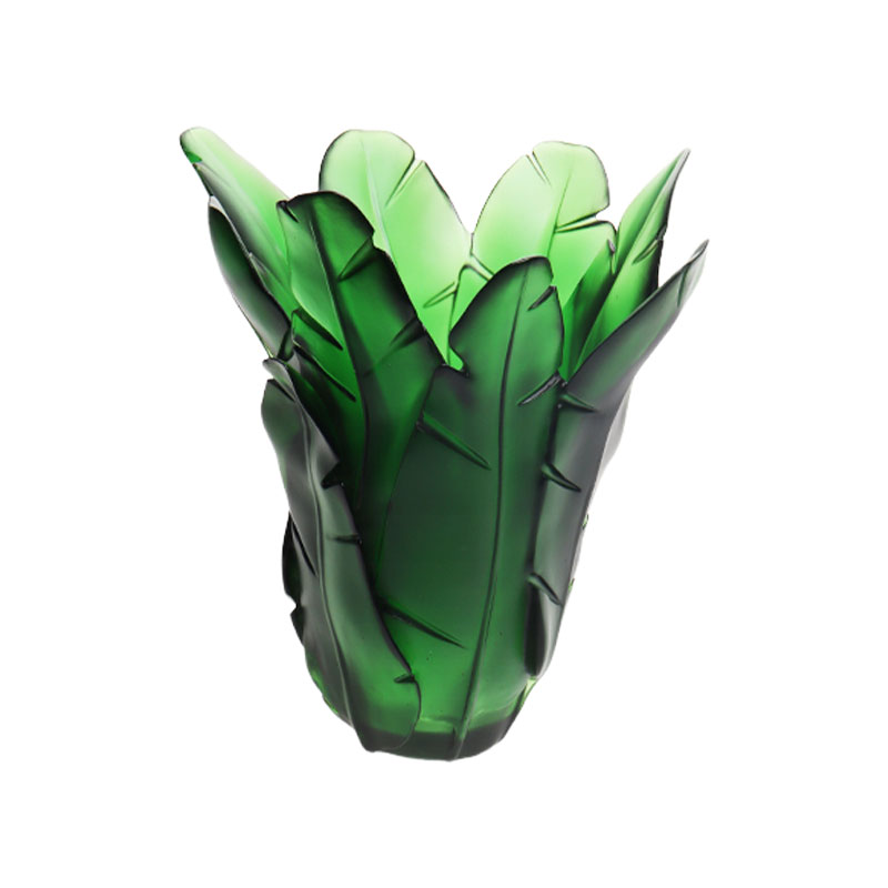 Украшение дома Зеленый банановый лист Стеклянная ваза