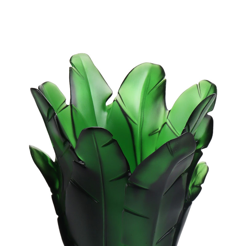 Украшение дома Зеленый банановый лист Стеклянная ваза