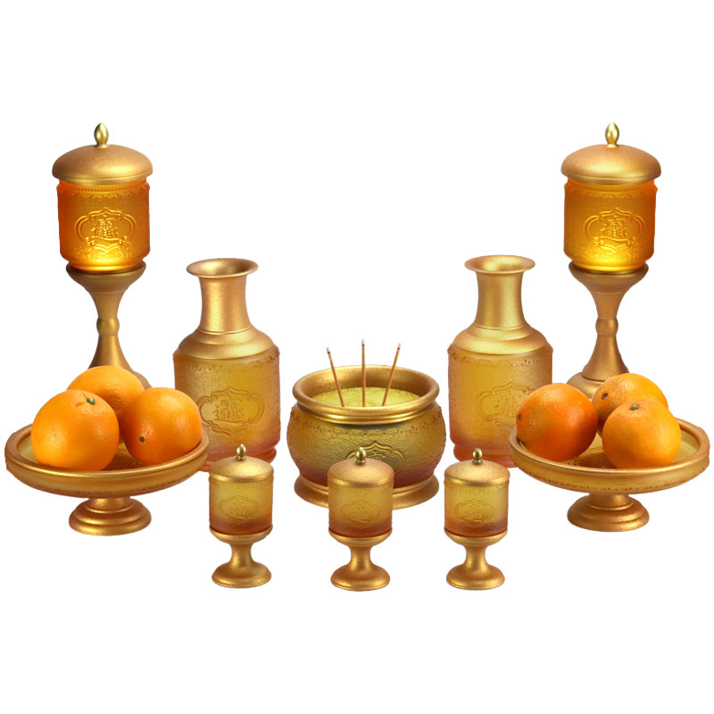 Стеклянные подношения для буддийского храма, приносящие богатство и сокровища