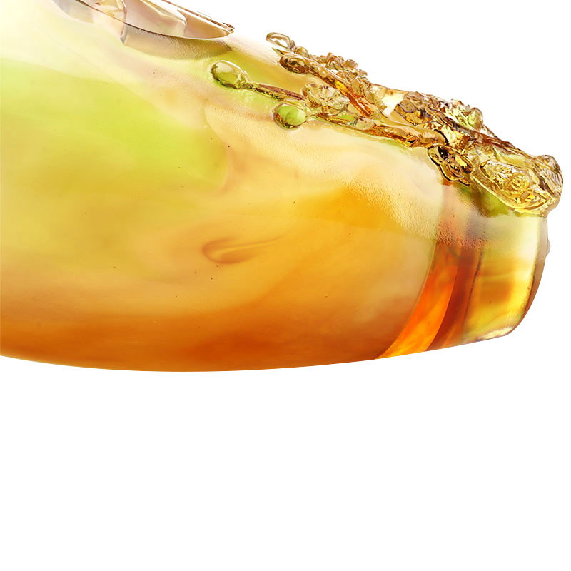 Украшения для дома Цветок сливы Резной дизайн Янтарная стеклянная ваза