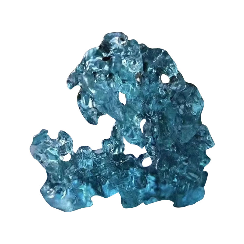 Стеклянные украшения в форме камня синего цвета