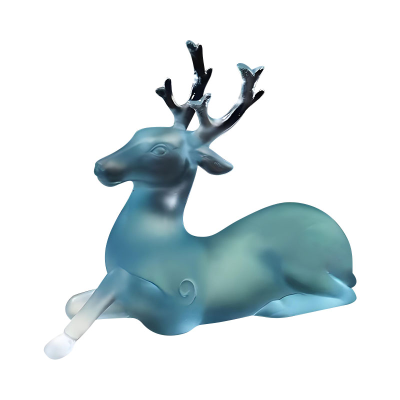 Держатель для щеток из синего стекла в форме оленя.