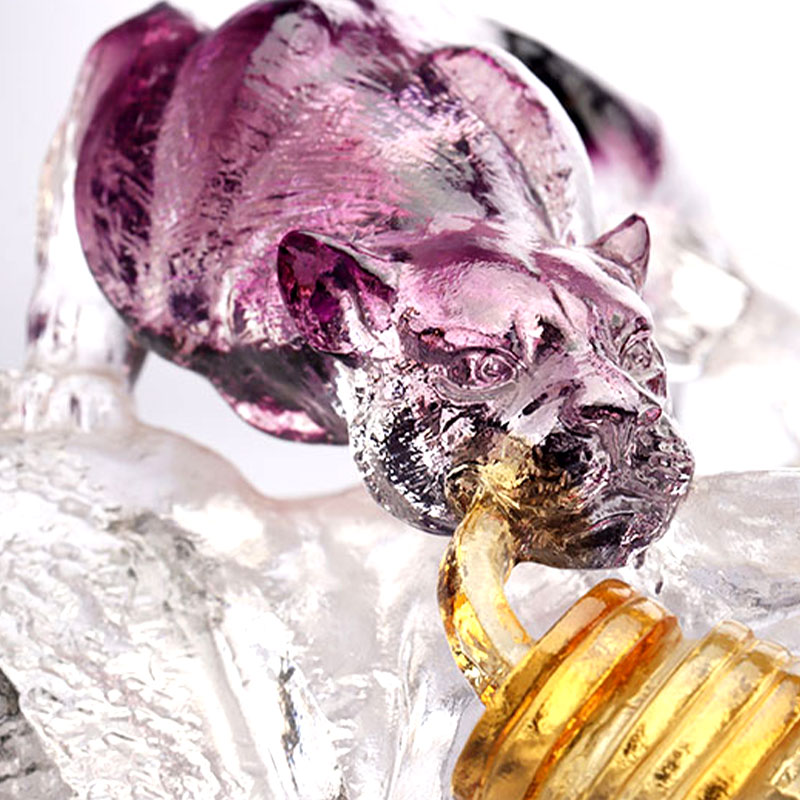 Художественный декоративный стеклянный овальный поднос для фруктов