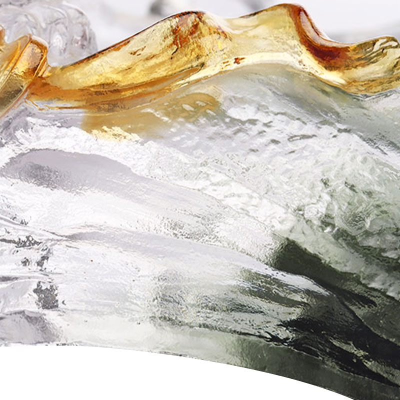 Художественный декоративный стеклянный овальный поднос для фруктов