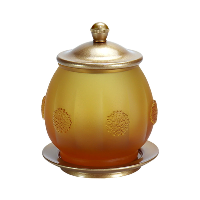 Набор подношений из золотого стекла для буддийского алтаря серии