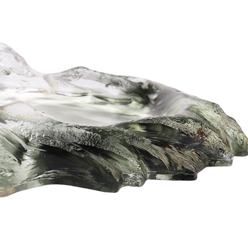 Художественный декоративный стеклянный овальный поднос для фруктов