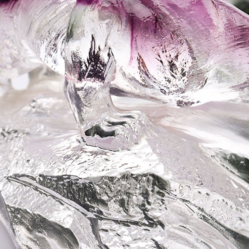 Художественный декоративный стеклянный овальный поднос для фруктов