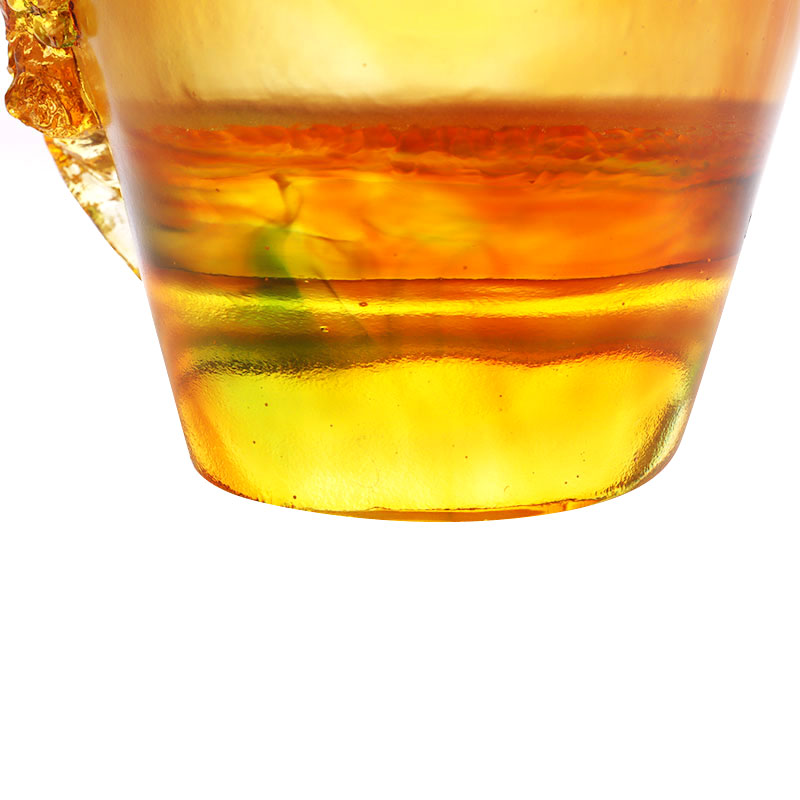 Украшения для дома Цветок сливы Резной дизайн Янтарная стеклянная ваза