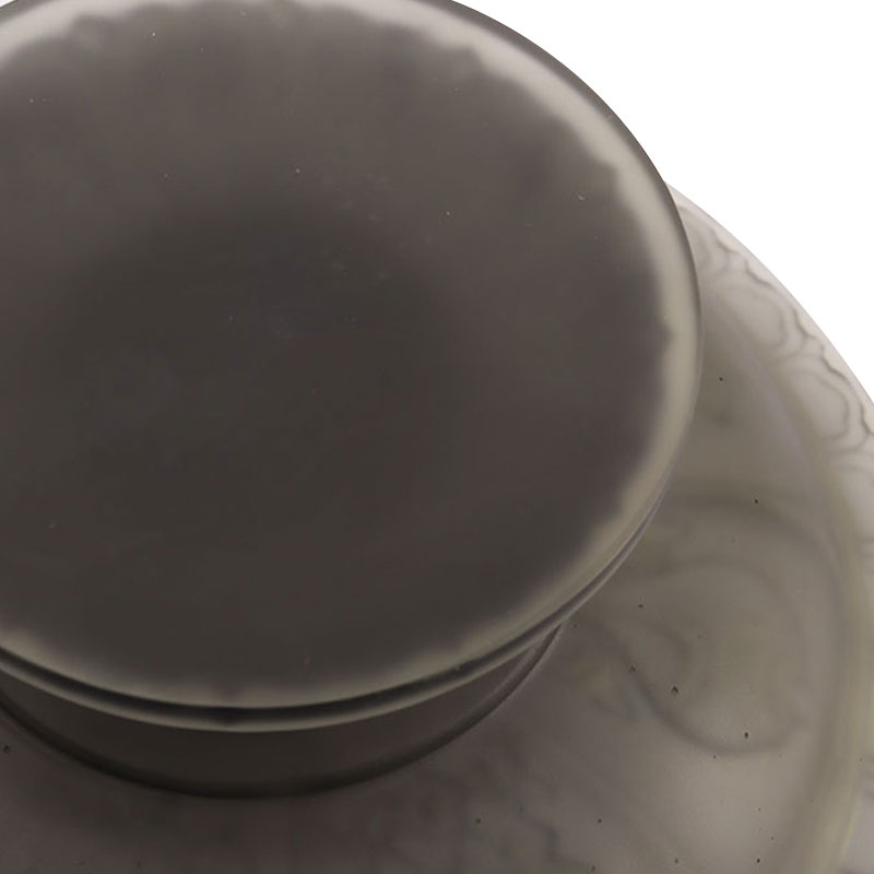 Ваза для фруктов с серой глазурью