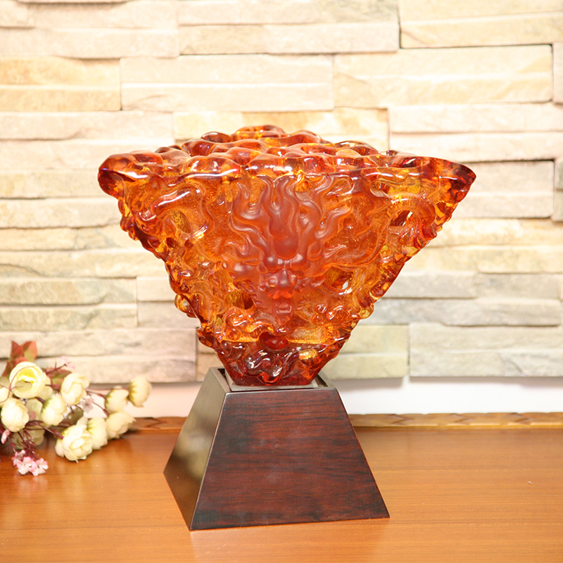 Декоративная лампа из оранжевого стекла, настольные украшения