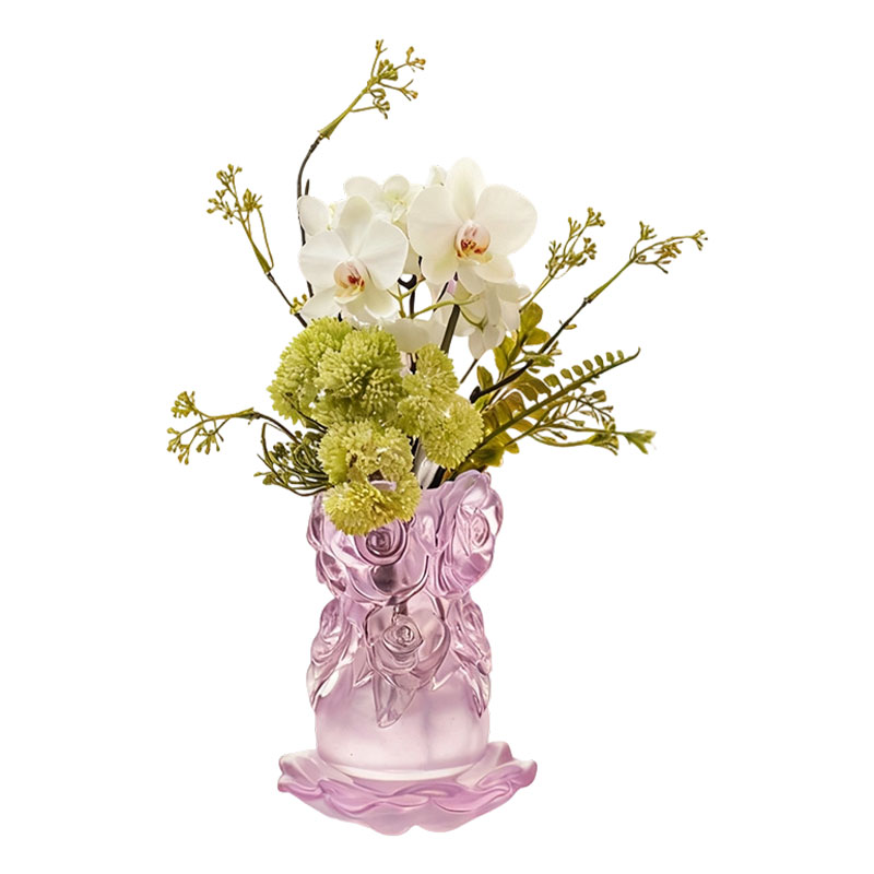 Процесс литья по выплавляемым моделям Стеклянная ваза для домашнего декора Хрустальная стеклянная ваза «Ваза с розой»